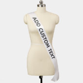 Black and White Text - Handwriting Font Basic Sash (Mannequin)