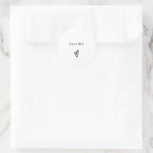 Black And White Text Open Me Quote Sticker