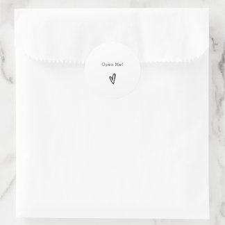 Black And White Text Open Me Quote Sticker