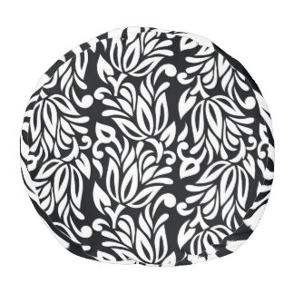 Black and white textile. pouf