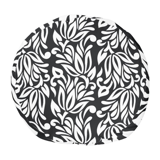 Black and white textile. pouf (Bottom)