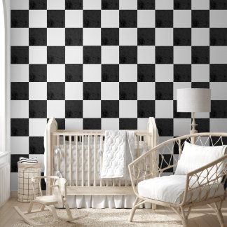 Black And White Texture Retro Checkered Wallpaper