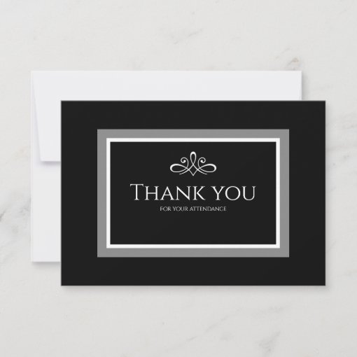 Black and white thank you card Zazzle