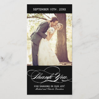 Black and White Thank You Photo Card (4x8)