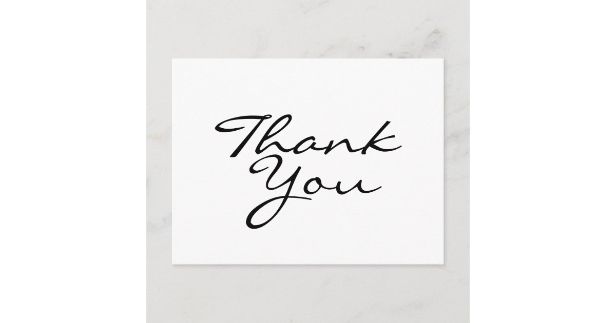 Black And White Thank You Postcard | Zazzle