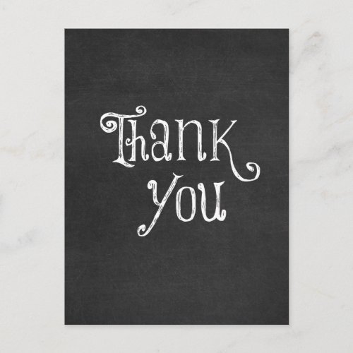 Black and White Thank You Postcard