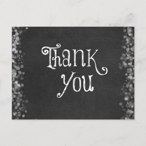 Black and White Thank You Postcard