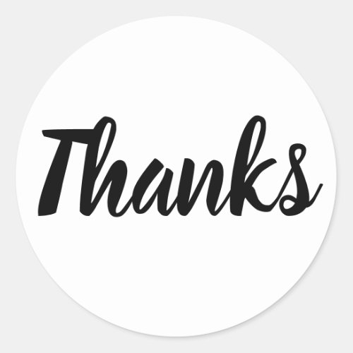 Black and white thank you simple business sticker