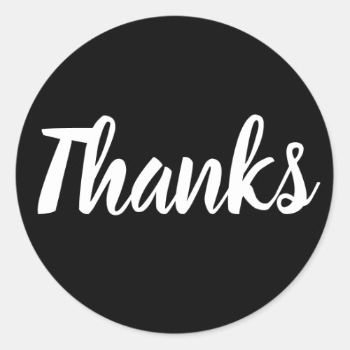 Black and white thank you simple business sticker