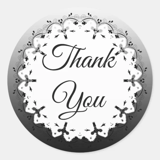 Black and White Thank You Stickers Zazzle