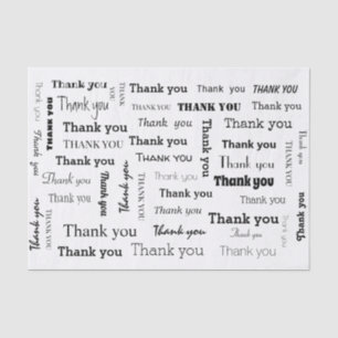 Black and White Thank You Tissue Paper