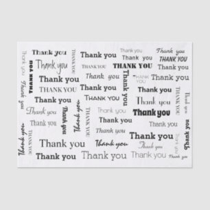 Black and White Thank You Tissue Paper