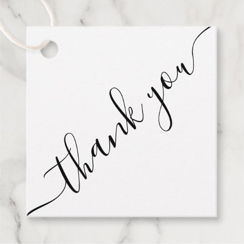 Black And White Thank You Wedding Gift Basket Bag Favor Tags