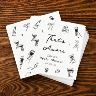 Black and White Thats Amore Italian Bridal Shower Napkins