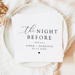 Black and White The Night Before Rehearsal Dinner Napkins