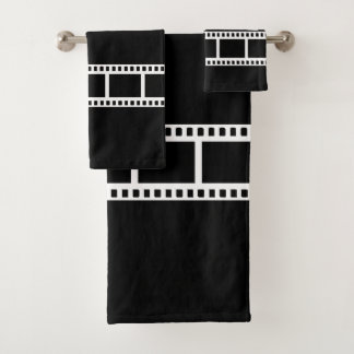 Black and White Theater Drama Bath Decor Bath Towel Set