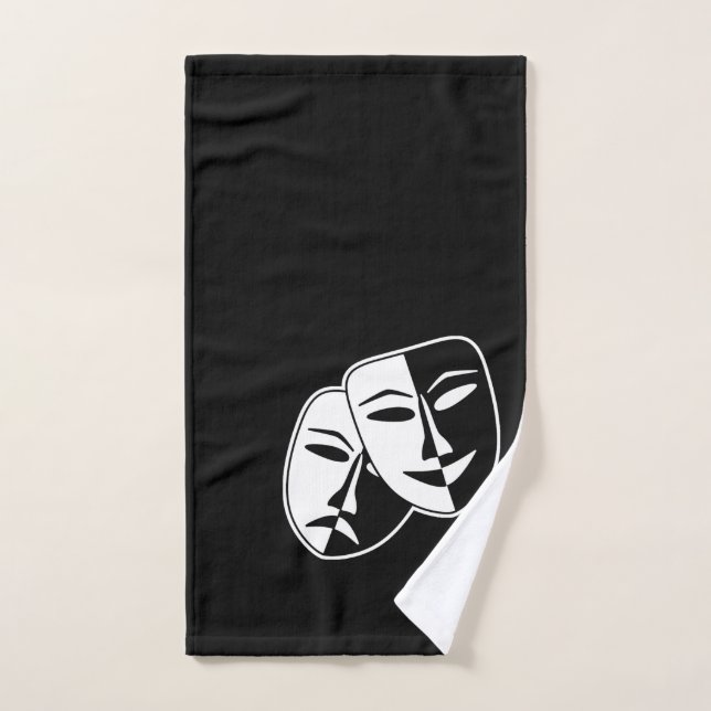 Black and White Theater Drama Bath Decor Hand Towel (Hand Towel)