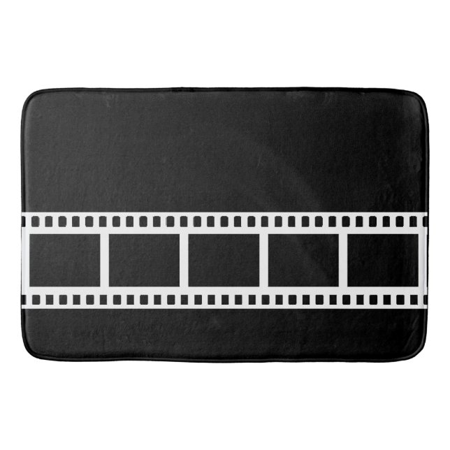 Black and White Theater Drama Bath Decor Mat (Front)