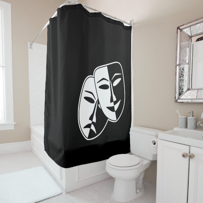 Black And White Theater Drama Bath Decor Shower Curtain Zazzle