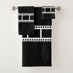 Black and White Theater Drama Bath Decor Towel Set