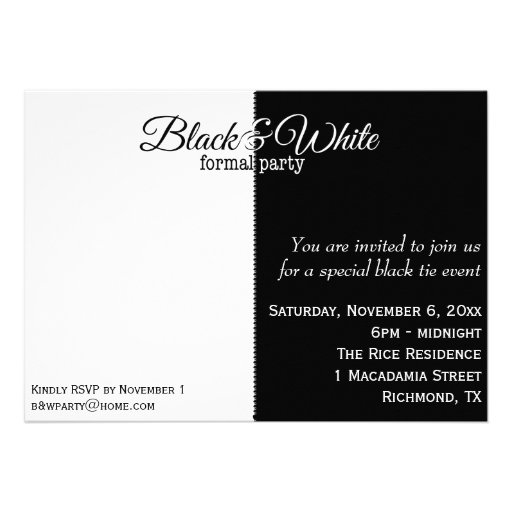 Black And White Theme Invitation 1