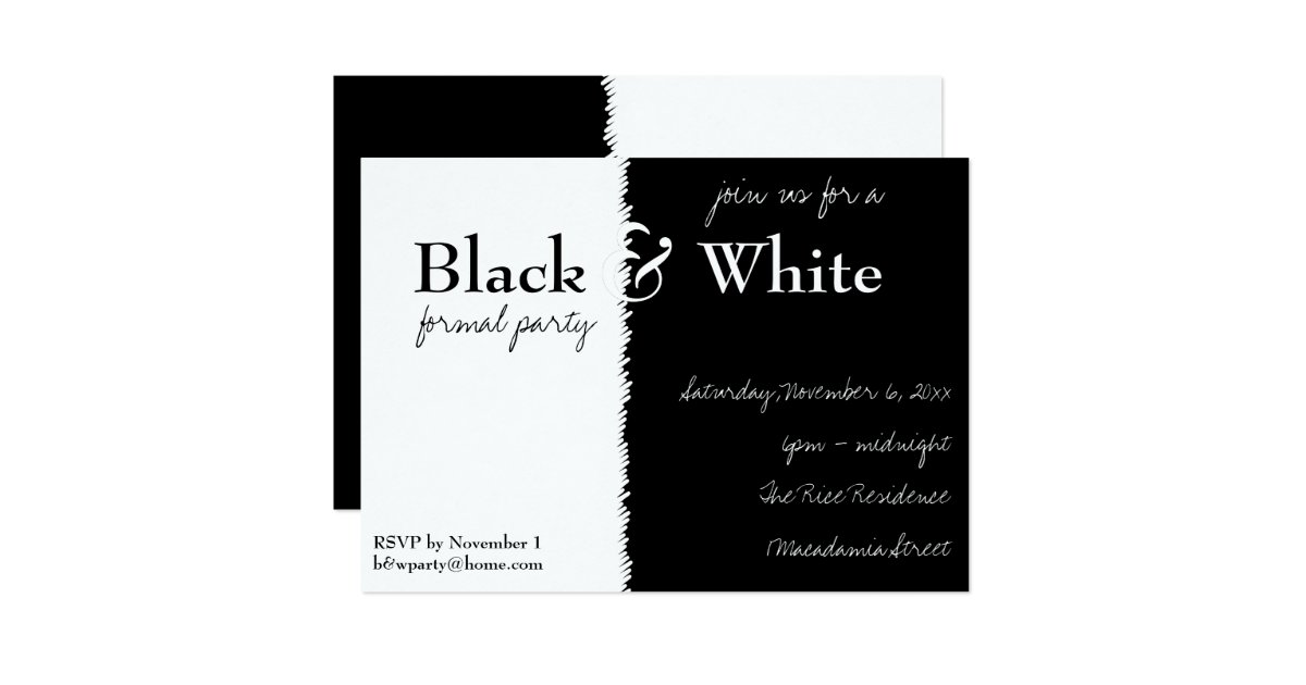 Black And White Party Invitation Wording 10