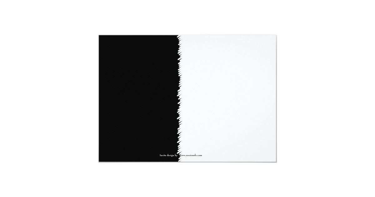 Black and White Theme Party Invitation Zazzle