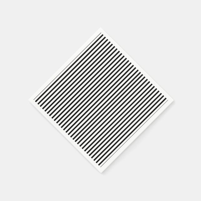 Black and White Thin Pinstripe Napkins (Corner)