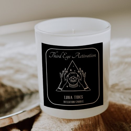 Black And White Third Eye Intention Candle Label