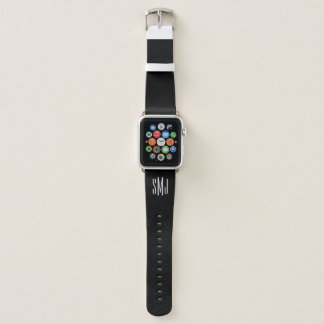 Black and White Three Letter Monogram Apple Watch Band