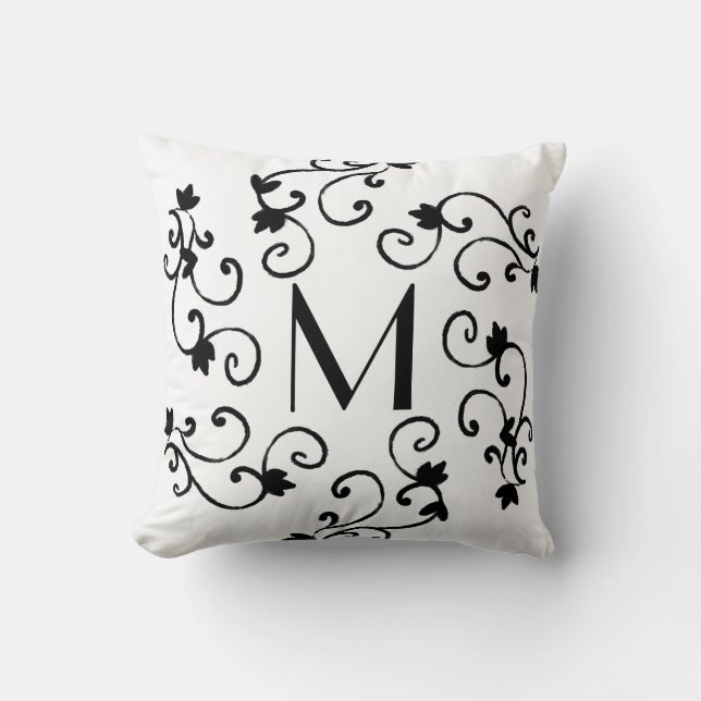 Black and white throw pillow (Front)