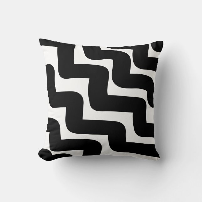 Black and white   throw pillow (Front)