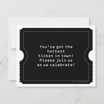 Black and White Ticket Invitation, Digital Style Invitation | Zazzle