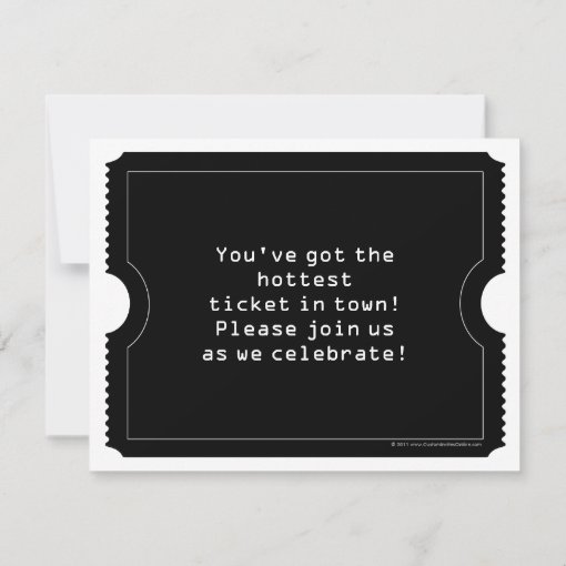Black and White Ticket Invitation, Digital Style Invitation | Zazzle