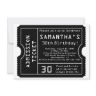Black and White Ticket Invitation, Digital Style Invitation | Zazzle