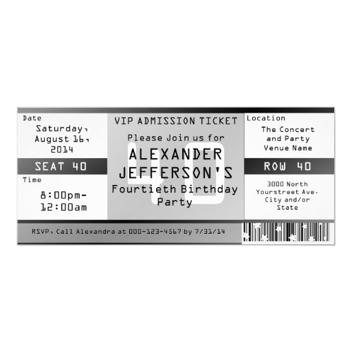 Black and White Ticket Invitations | Zazzle