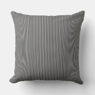Black and White Ticking Stripe Throw Pillow