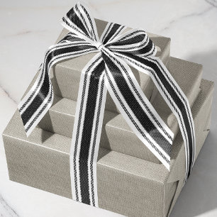 Black and White Ticking Tape Ribbon