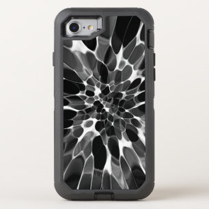 black and white tie dye OtterBox defender iPhone SE/8/7 case