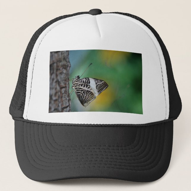 Black and White Tiger Butterfly Trucker Hat (Front)