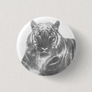 Black and White Tiger Button