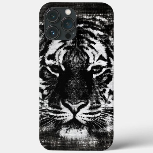 Black and White Tiger iPhone 13 Pro Max Case