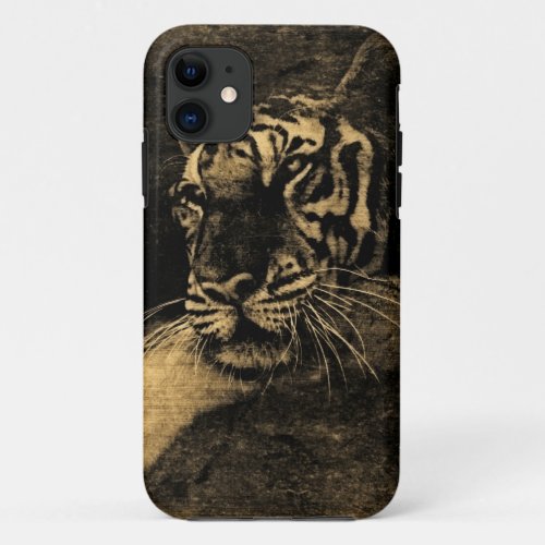 Black and White Tiger iPhone 11 Case