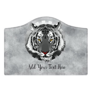 Black And White Tiger Door Sign