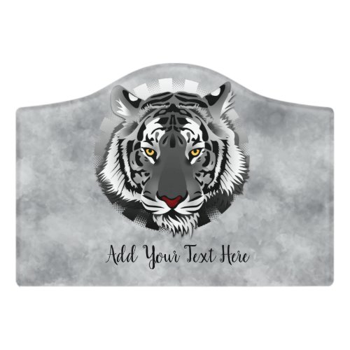 Black And White Tiger Door Sign