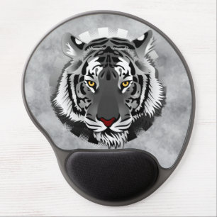 Black And White Tiger Gel Mouse Pad