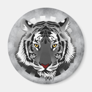 Black And White Tiger Magnet
