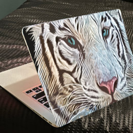 Black and White Tiger Modern Laptop skin stickers