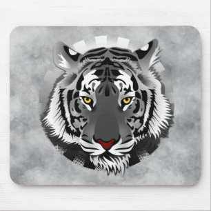 Black And White Tiger Mouse Pad