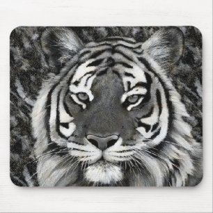 Black and White Tiger Mousepad